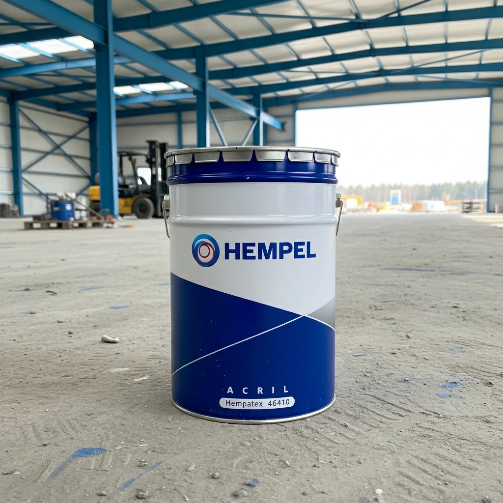 Hempel Hempatex 46410 w hali o stalowej konstrukcji — aranżacja produktu