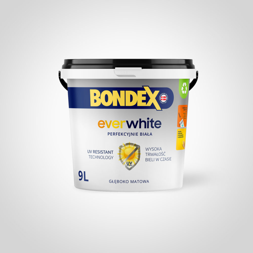 Farba Lateksowa do wnętrz – Bondex Everwhite 9 L